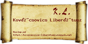 Kovácsovics Liberátusz névjegykártya